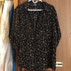 NY & C Black and Gold Top